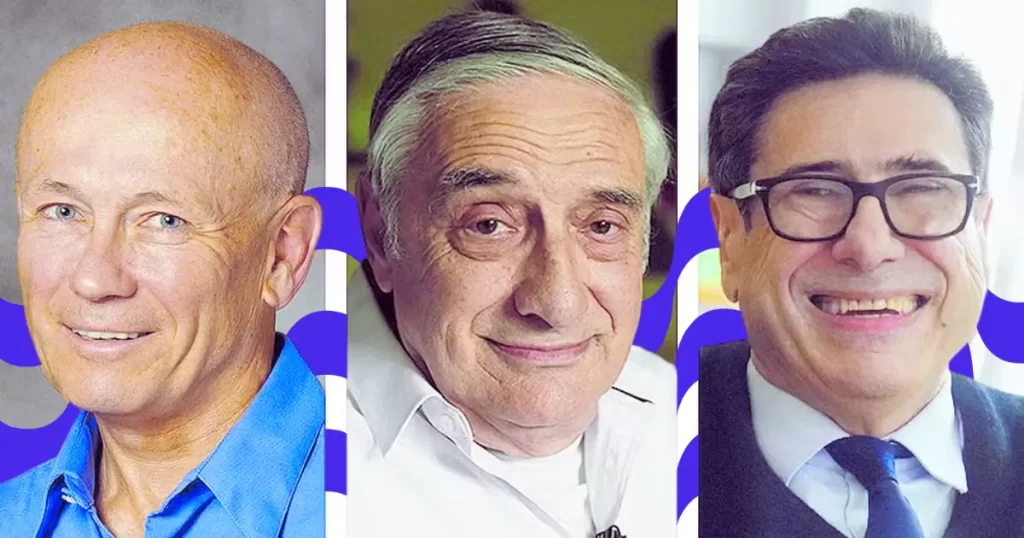 Trio vencedor do prêmio Nobel de Economia 2025.
