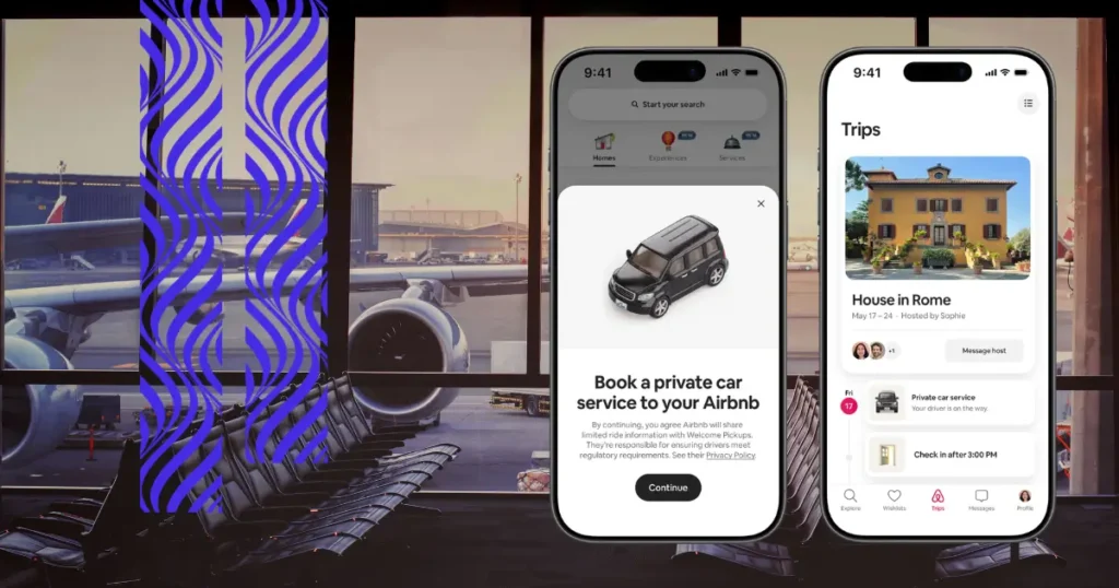 Airbnb faz parceria com Welcome Pickups para oferecer serviço de motorista particular.