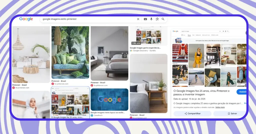 Google Imagens agora tem estilo Pinterest.