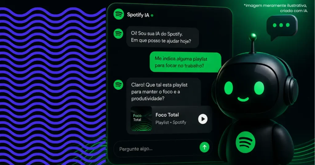 Assistente virtual de IA no Spotify.